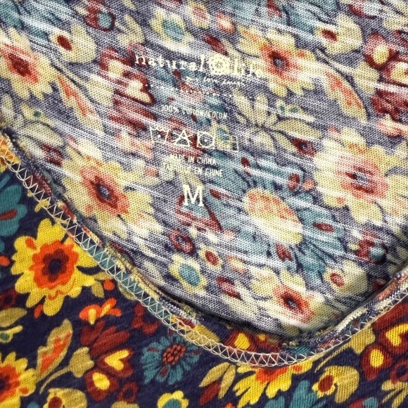 Natural Life Floral Pocket Maxi Dress Sleeveless V Neck Blue Yellow Red M - Picture 6 of 6